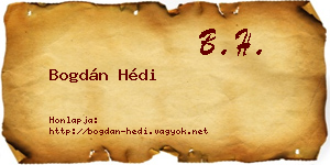 Bogdán Hédi névjegykártya